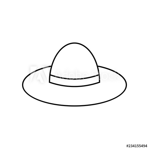 500x500 Men's Cowboy Hat Line Icon, Outline Vector Sign, Linear Style