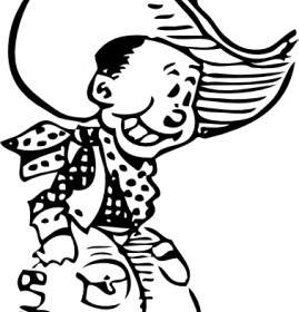 269x280 Cowboy Line Art Illustration Vector Misc Free Vector Free Download