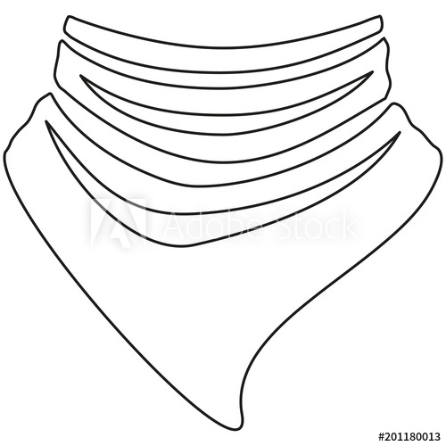 500x500 Line Art Black And White Cowboy Scarf