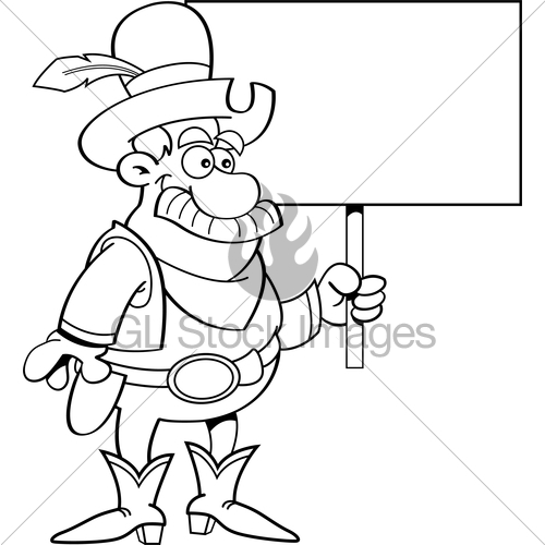 500x500 Cartoon Cowboy Holding A Sign