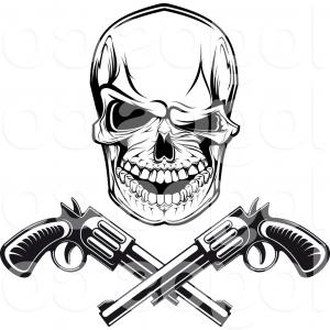 300x300 Cowboy Skull Hold Guns Vector Soidergi