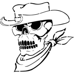 300x300 Cowboy Skull Stencil