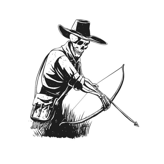 700x700 Cowboy Skeleton With Crossbow
