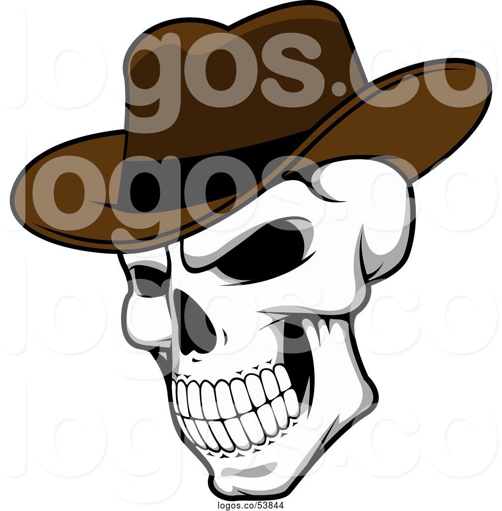 1024x1044 Logo Of Human Skull Wearing A Cowboy Hat