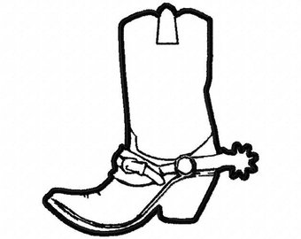 340x270 Cowboy Boots With Spurs Drawing