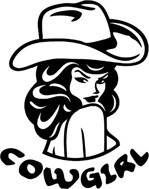 300x379 Cowgirl Decal