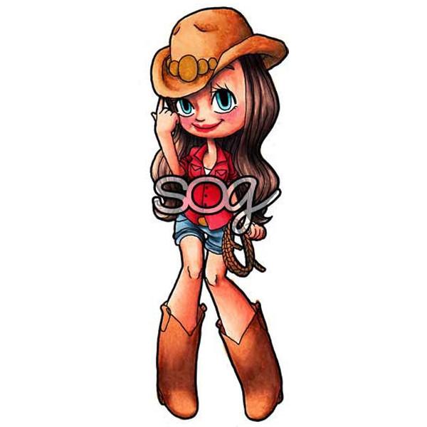 600x600 Cowgirl Mae Digi Stamp Some Odd Girl Stamps Someoddgirl