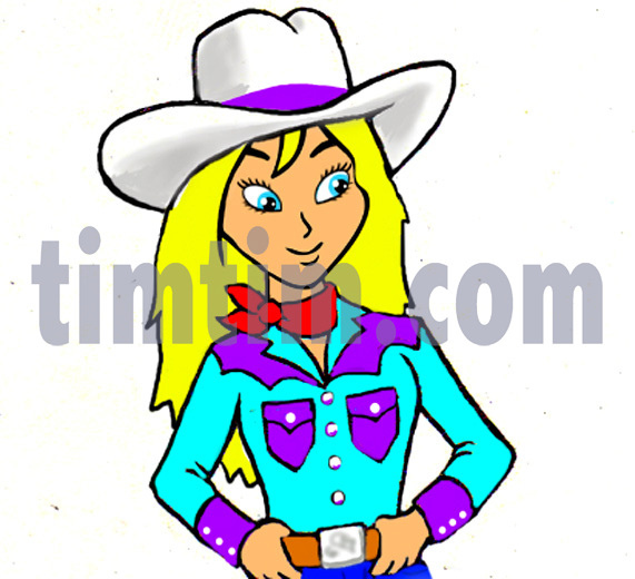 571x520 Free Drawing Of A Cowgirl From The Category Occupations + Jobs