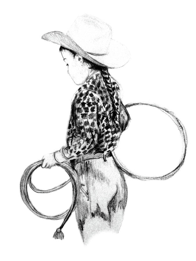 675x900 Little Cowgirl Drawing