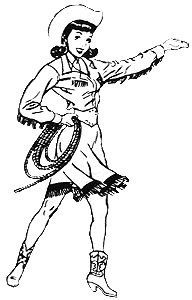 192x300 Vintage Cowgirl Clipart