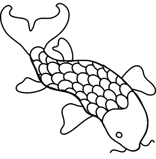 600x612 Koi Fish Outline Fish Outline Art Tattoo Drawing At Kite Template