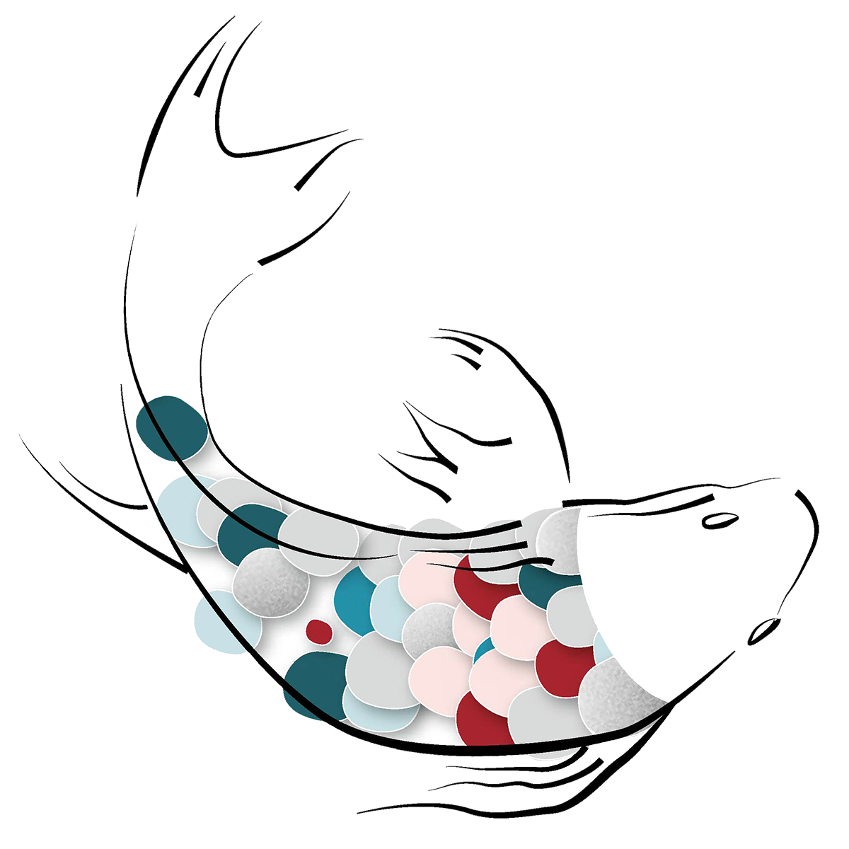 1200x1200 Twin Drawing Koi Fish, Picture