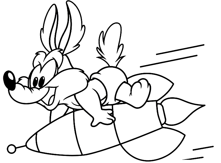 749x553 Drawing Baby Wile Coyote On Board The Rocket