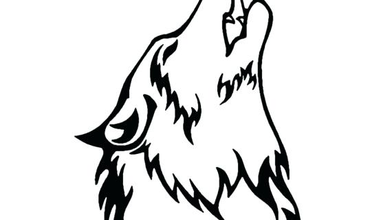 570x320 Wolf Outline Drawing Wolf Cartoon Character Stock Vector