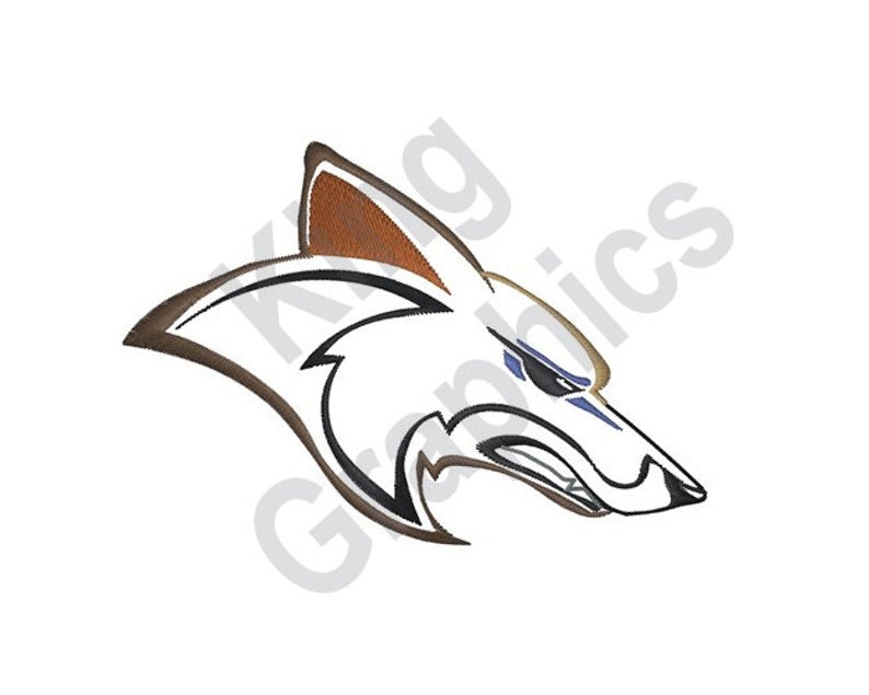 794x635 Coyote Head Machine Embroidery Design Etsy