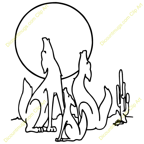 500x500 Coyote Howling Clip Art Coyotefamily Coyotes Art, Pallet