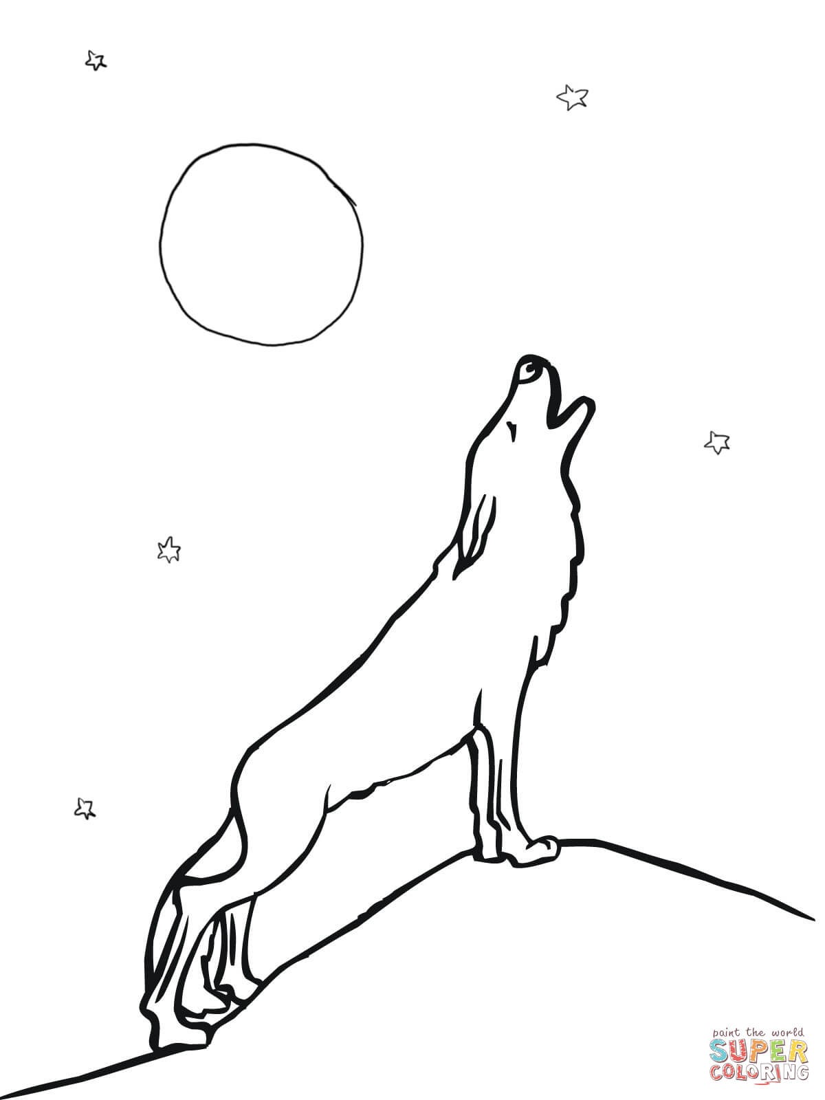 1200x1600 Howling Coyote Drawing Wolf At The Moon Coloring Pages
