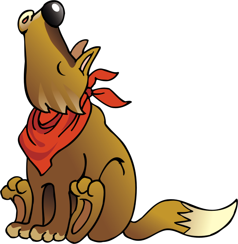 779x801 Howling Coyote Clipart