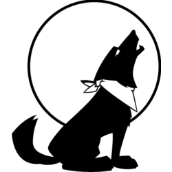 250x250 Silhouette Coyote Howling Moon