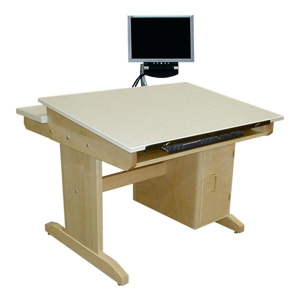 600x600 computer desk with cpu cabinet cad drawing table w locking cabinet