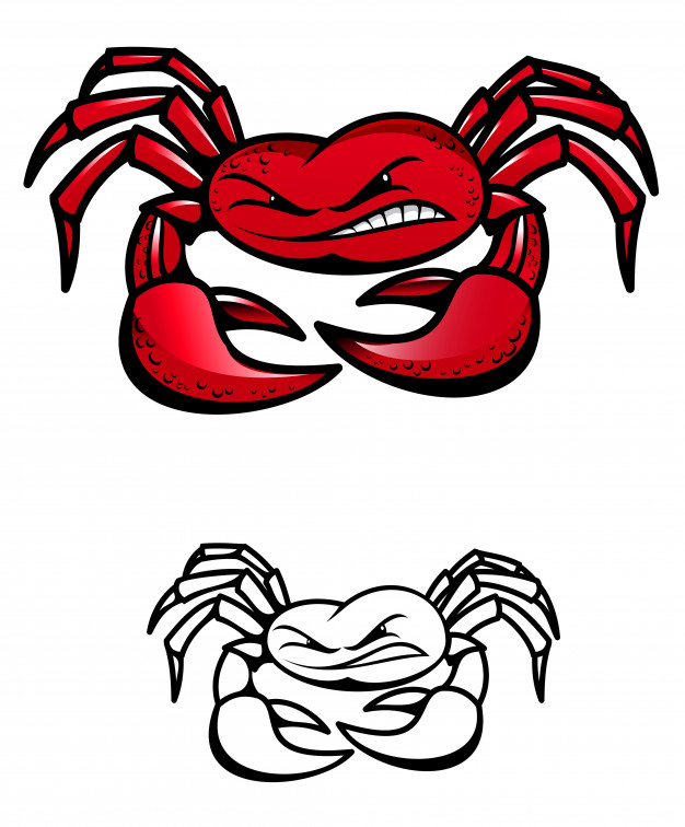 626x756 Red Crab With Claws Vector Premium Download