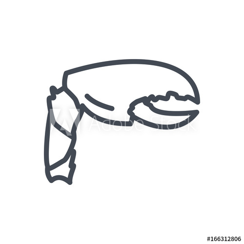 500x500 Seafood Food Line Icon Crab Claw