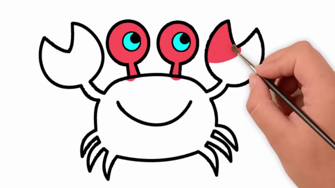 1280x720 Drawing Crab For Kids Learn Color Easy Drawings For Kids
