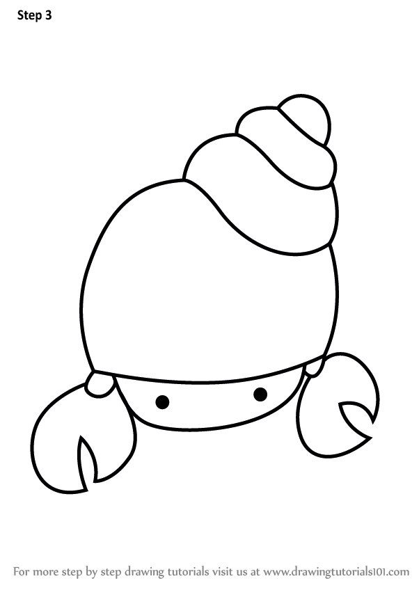602x848 Learn How To Draw A Hermit Crab For Kids