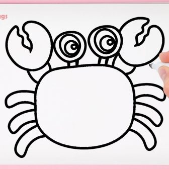 336x336 Crab Drawing Easy Step