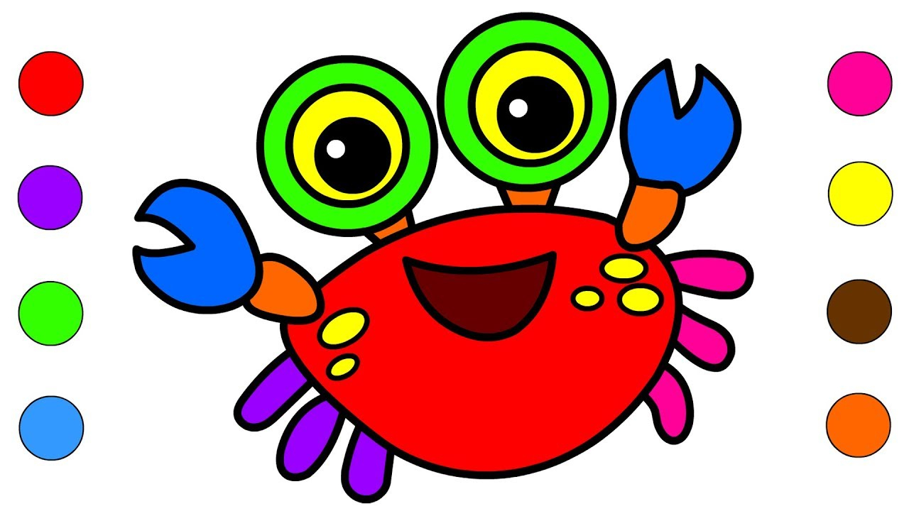 1280x720 Crab Drawing For Kids