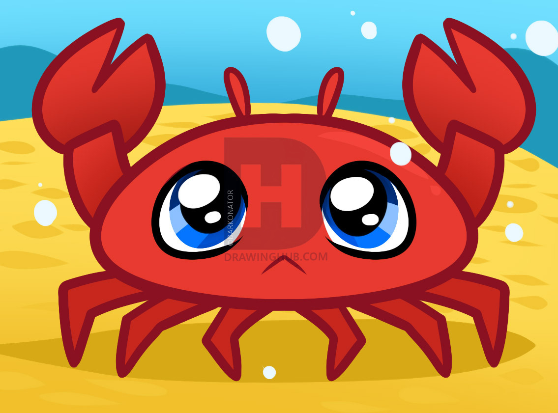 1135x841 Crab Drawing For Kids How To Draw A Crab For Kids, Stepstep