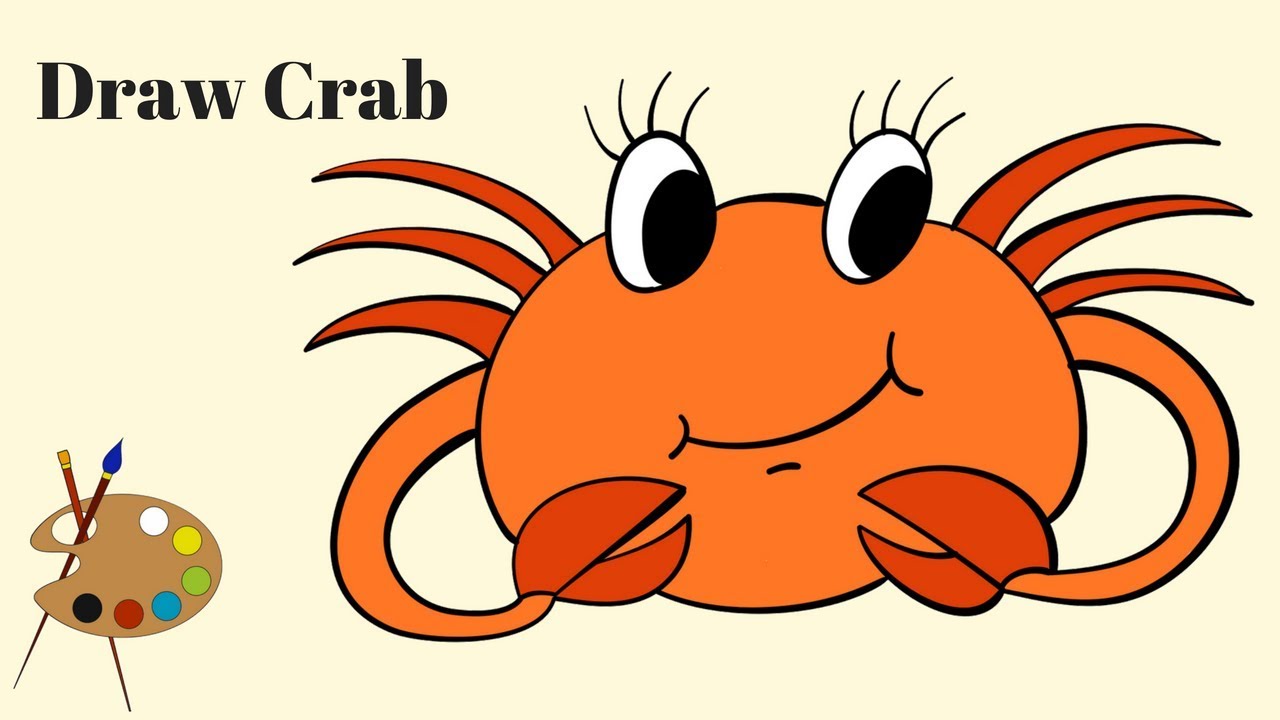 1280x720 How To Draw A Crab Draw Cartoon Crab Drawing For Kids