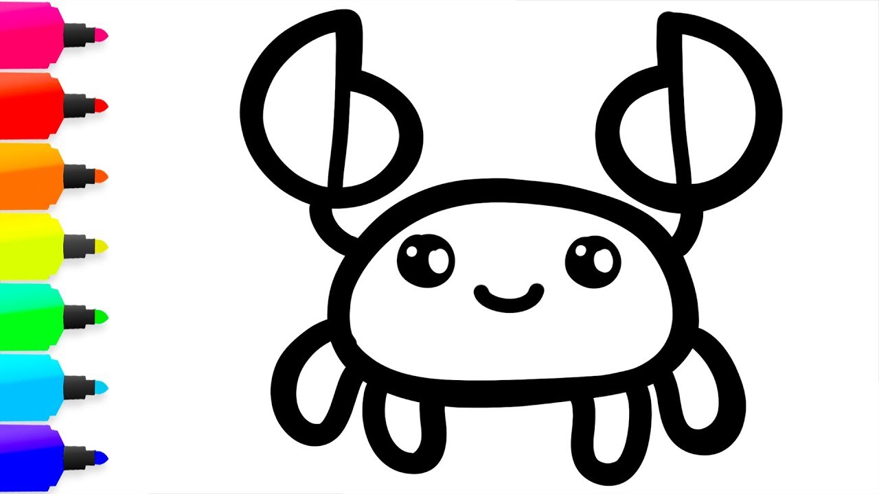 1280x720 Coloring Crabs Painting For Toddlers And Drawing For Kids