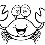 150x150 Crab Coloring Pages Line Drawing