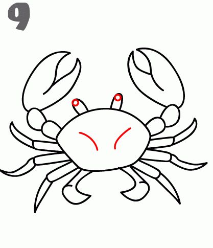 417x485 how to draw a crab kids crab art, crab painting, drawings