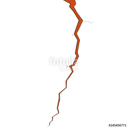 500x500 isolated brick wall crack vector illustration design stock image