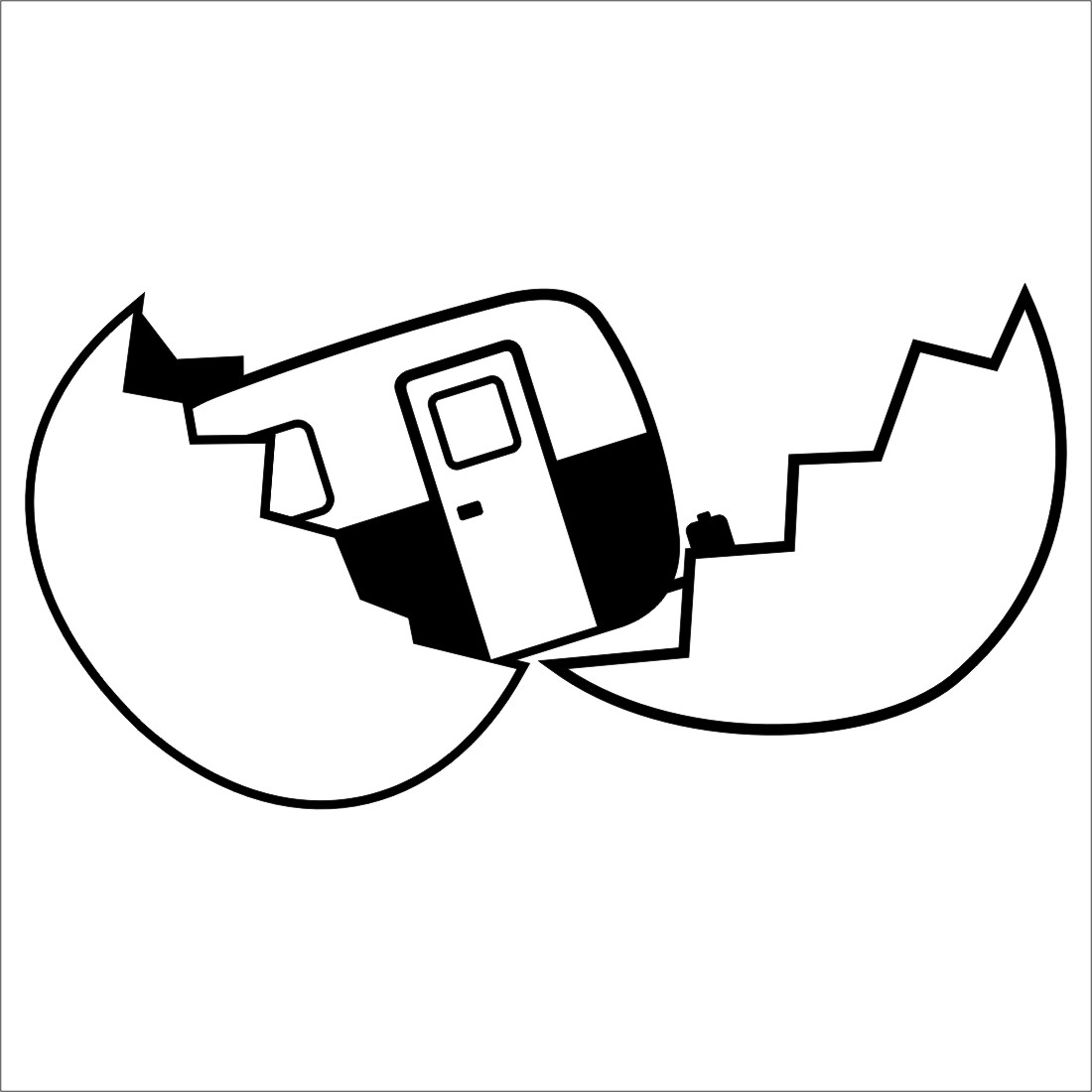 1100x1100 Cracked Egg Window Decal Kampett Camping And Trailer Novety