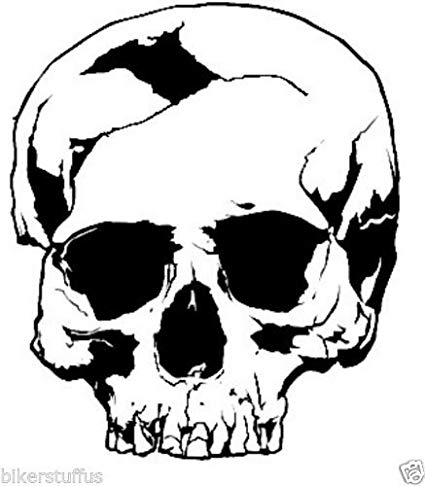 425x486 gadgets wrap cracked skull sticker bumper sticker