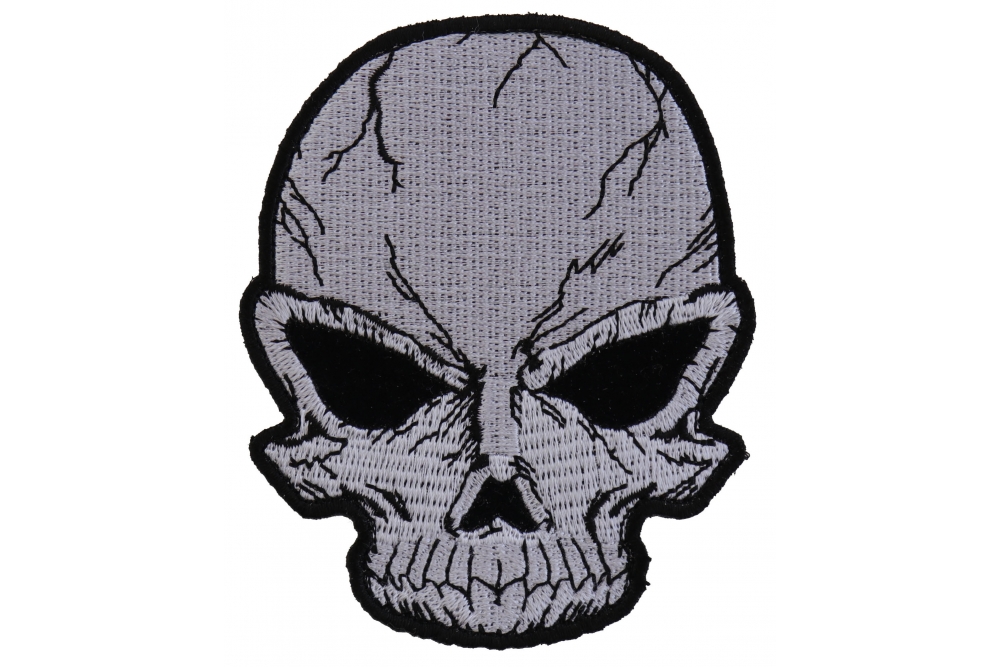 1000x667 Small Cracked Skull Patch Grey Skull Patches Thecheapplace