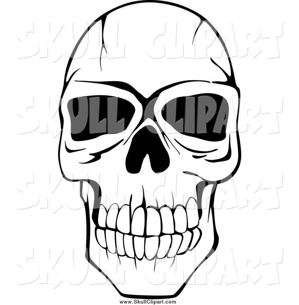 1024x1044 Vector Clip Art Of A Black And White Cracked Human Skull