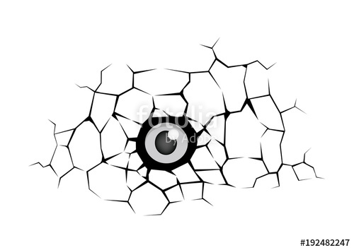 500x354 cracks and scary eye looking through a hole cracked concrete wall