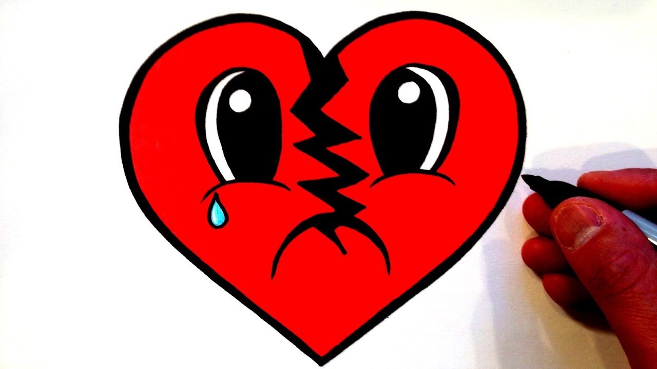 1280x720 How To Draw A Cute Broken Heart