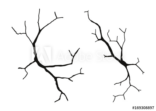 500x357 Cracked In Wall Vector Hand Drawing Isolated