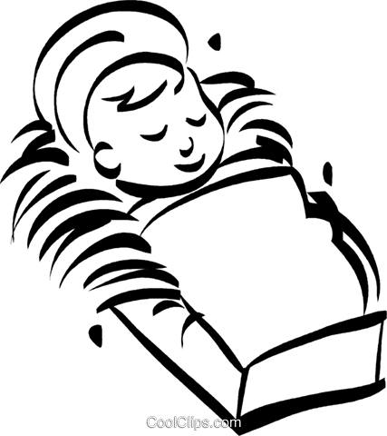 427x480 newborn in a cradle royalty free vector clip art illustration