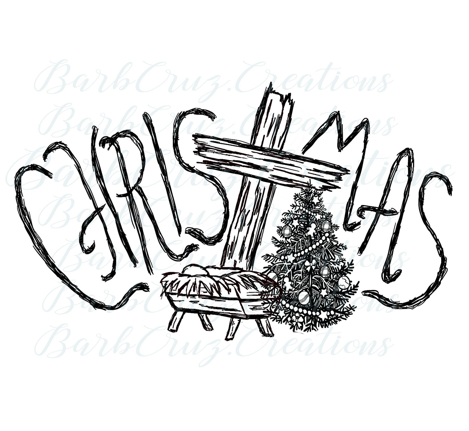 1800x1656 christmas cross cradle tree png, christmas baby jesus