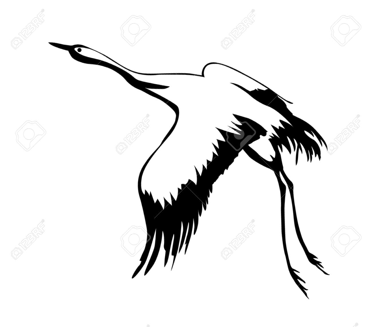 1300x1141 Crane Bird Flying Drawing