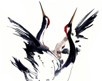 340x270 Crane Painting Etsy
