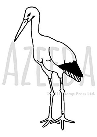 318x450 azeeda 'crane bird' unmounted rubber stamp