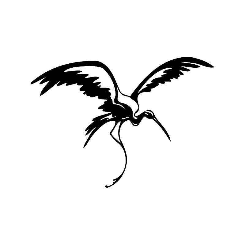 800x800 Tribal Crane Bird Vinyl Sticker