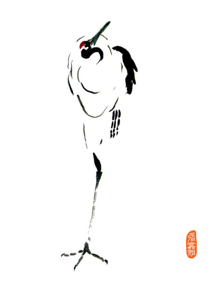 450x600 Crane Bird Drawings Fine Art America